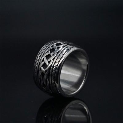 China Tarnish Free Vintage Fashion Cross Bar Stainless Steel Finger Rings Biker Mens Punk Ring for sale