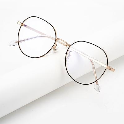 China Retro fashion high quality fashion wholesale special prices round frame Cat Eye Metal Optical Glasses for sale