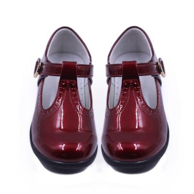 China Guangzhou High Quality Flat Kids Red Patent Leather Mary Jane School Shoes For Girls for sale