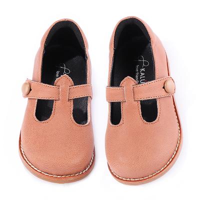 China PU Children Buckle Cute Hard Smooth Leather Girls Leather Strap Bottom Stylish Kids Shoes for sale