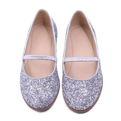 China Fashion Trend Autumn Italian Style Slippers Silver Snap Children's Ballet Girl Party Dance Shoes Modern Elegant Flat Soled Formal Shoes for sale