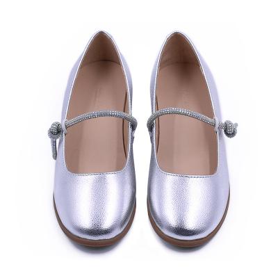 China Fashion Trend New Product Launch Children's Mary Jane Slippers Children's Princess Instant Silver Girl's Flat Ballet Shoes for sale