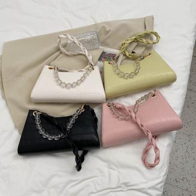 China Fashion factory sale ladies hot snake print handbags youth design handbags luxury chain purses for woman for sale