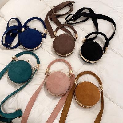 China Fashion PU Women Small Cute Round Handbags Girls Popular Purses Purses For Females for sale