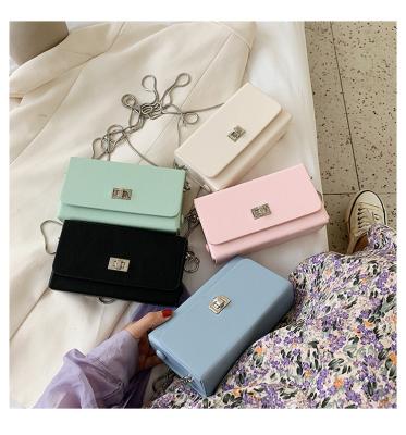 China 2020 PU Ladies Handbags Small Mini Box Bags Fashion Candy Color Chain Purses For Women for sale