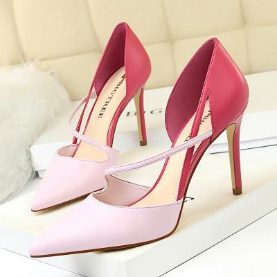 China Dropshipping light part heeled sandals two stiletto pumps big size women's color open-heeled shoes pumps for sale