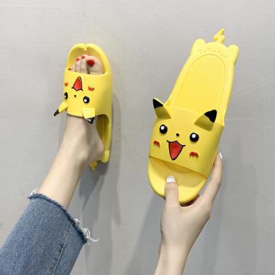 China 2021 Fashion Trend Cartoon Pikachu Price Supplier Low Price Summer PVC Women's High Quality Ladies Slippers Good for sale