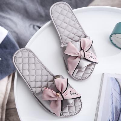 China Fashion Trend Dropshipping Bedroom Slippers for Women's Comfortable Satin Women's Slippers Soft Indoor Spa Slipper for sale