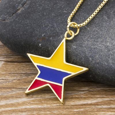 China 2020 Fashion TRENDY Star Shape Copper Gold Plated Jewelry Pendant Necklace For Women for sale