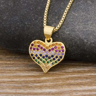 China New CLASSIC hot sale zircon love pendant CZ necklace rose gold love jewelry pendant gift for mother for sale