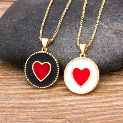 China New Arrival TRENDY Trendy Heart Pendant Necklace For Women Gold CZ Jewelry Elegant Copper Chain Necklaces Romantic Wedding Gifts for sale