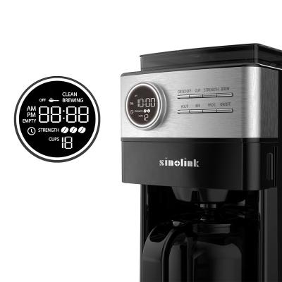 China Household Programmable Electric Smart Drip Coffee Maker With Grinder for sale