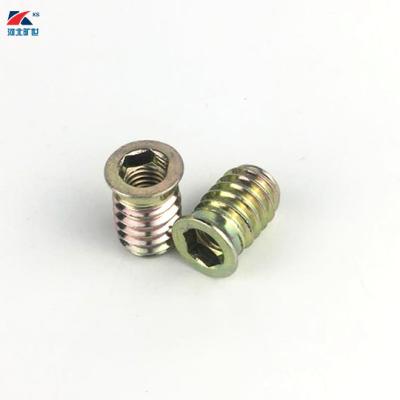 China Carbon Steel Threaded Insert Type Insert Nut For Wood With Flange Furniture Insert Nut for sale