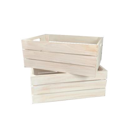 China Wholesale Unfinished Natural Cheap Wooden Crates Europe Wooden Crates Nested Set Of 2 for sale