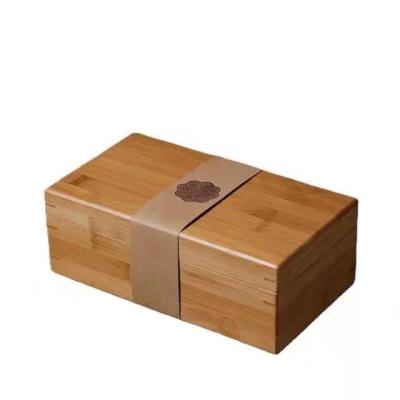 China Europe Storage Rectangular Natural Bamboo Gift Box Mini Natural Display Gift Box Solid Wood Packaging for sale