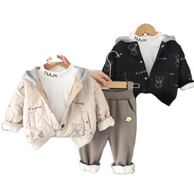 China Fashion and leisure baby jackets & outwears boys jackets coats fleece-lined three-piece 1-5 year suit kids clothing wear bomber hoodie baby winter for sale