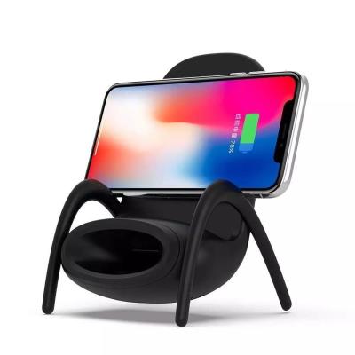 China Portable Cell Phone Stand Qi Wireless Charger 10W Mini Chair Wireless Charger Desk Fast Charging With Bracket Speaker for sale