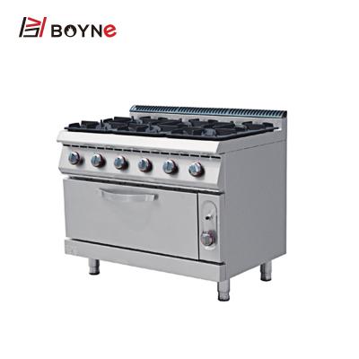 China 900 SERIES Kitchen Restaurant Equipment Gas Stove With 6 Burner Electric Oven for sale