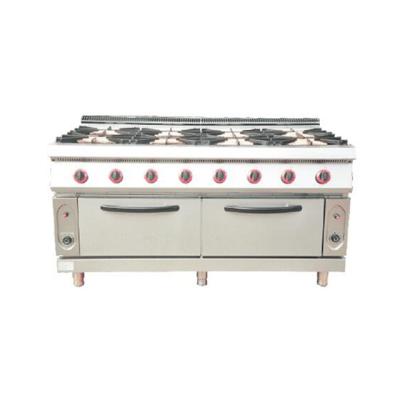 China Commercial Kitchen Equipment Top Gas Cooking Range 8 Burner With Two Gas Oven 1600*900* (850+70) for sale