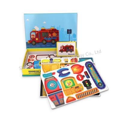 China 100% Eco-friendly Manufactures of 2022 Original Magnetic Puzzle Education Mix and Match Dress Up Game Toy for Kids Toddlers for sale