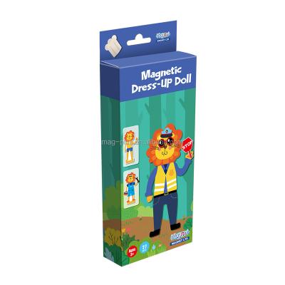 China Hot Selling Children's DIY Toys Change Clothes Puzzle Game and Magnetic Education Dress Up Doll Toys with Wooden Base Animal Design for sale