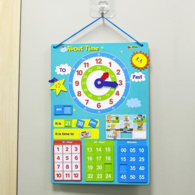 China OEM Minimalist Hot Selling Hanging Loop Kids Magnet Study Time And Educational Wooden Chart Fridge Magnet for sale