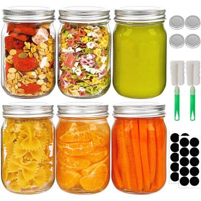 China 2021 Hot Selling Mini Food 12oz Amazon BPA Canning Glass Regular Mouth Freshness Storage Salads Nut Free Transparent Yogurt Mason Jars for sale