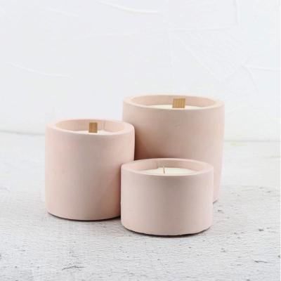 China Wholesale 4oz 5oz 8oz Classic Custom Concrete Candle Jar Logo Round Empty Pink Cement for Candle Making for sale