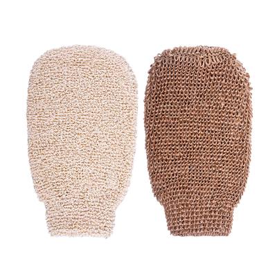 China EXFOLIATE Best Gift Organic Skin Scrubber Glove Natural Eco-Friendly Reusable Gloves Organic For Bath for sale