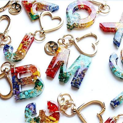 China 2020 Europe Amazon Hits Spilled Alphabet Number Letter Epoxy Resin Crafts Silicone Resin Key Chain Molds for sale