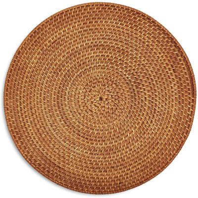 China Chinese Style Viable Retro Kitchen Natural Hotel Tourist Restaurant Straw Rattan Woven Placemat for sale