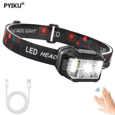 China High Recycling Rechargeable Lightweight Waterproof Headlamp Camping Fishing LED Headlamp 230 Running Illumination USB-C Lumens For Hiking for sale