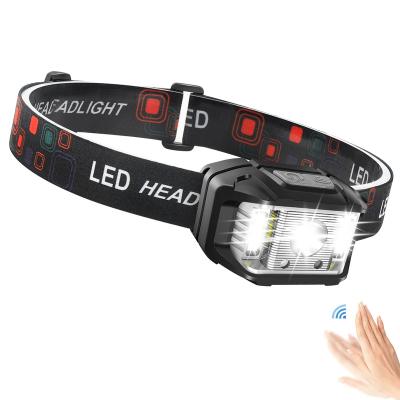 China Recycling Running Camping LED Rechargeable Fishing Headlight 230 Degree Illumination Waterproof 14 Lumen Modes High Headlamp For Fishing for sale