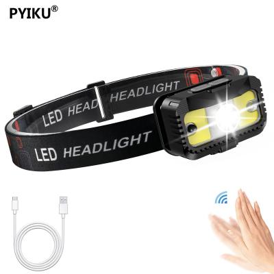 China Fishing Camping Recycling Stock Patent Designed Ultra Light Bright Waterproof Motion Sensor Headlamp For Hunting for sale