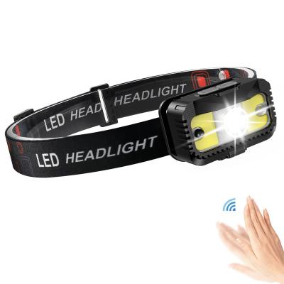 China Super Bright Wide Motion Sensor Fishing Camping Recycling Waterproof Head Lamp 230 Degree Beam Headlight 8 Modes Current For Outdoor for sale