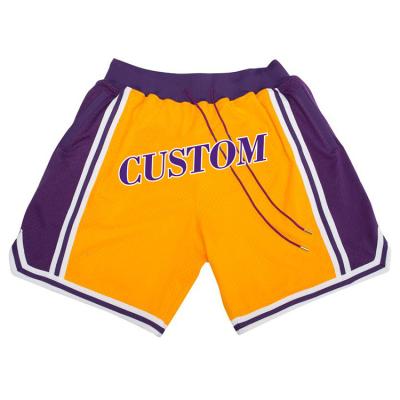 China Wholesale Antibacterial Summer Basketball Shorts Custom Logo Mesh Shorts Letter Printing Vintage Mens Gym Shorts for sale