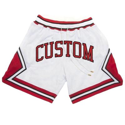 China Custom Made Antibacterial Summer Cool Mens Basketball Shorts Breathable Shorts Loose Embroidery Plus Size Mens Gym Shorts for sale