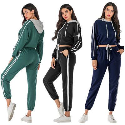 China Two-piece set casual anti-pilling fashion autumn and winter hooded sweatsuit women's loose sportswear for sale