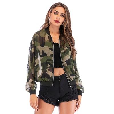 China Anti-wrinkle autumn and winter women's baseball uniform European and American coat sunscreen anorak thin all-match camouflage jacket for sale