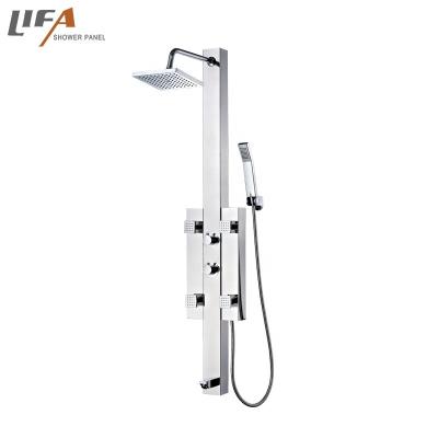 China Without shower panel sliding bar simplicity top shower stainless steel shower column for sale