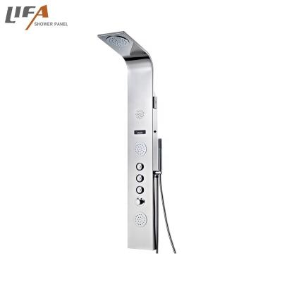 China Without Product Hydraulic Sanitary Romantic Music Ware Sliding Bar Panel Stainless Shower Panel for sale