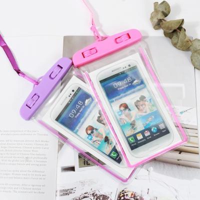 China Swimming Photo Luminous Transparent Fluorescent Diving PVC Waterproof Cover Mobile Phone Shockproof Waterproof Bag Mobile Phone Drifting With a for sale