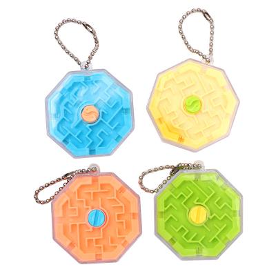 China 3D Labyrinth Intelligence Plastic Children's Maze Toy 10 Sided Game Console Handheld Maze Pendant 2323 for sale