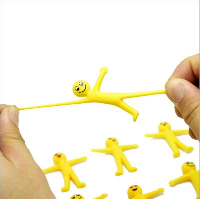 China ExoticTPRSoft New Yes Rubber Expression Yellow Small Man Can Pull Little Man Doll Toy Package Capsule Toy Toys Small for sale