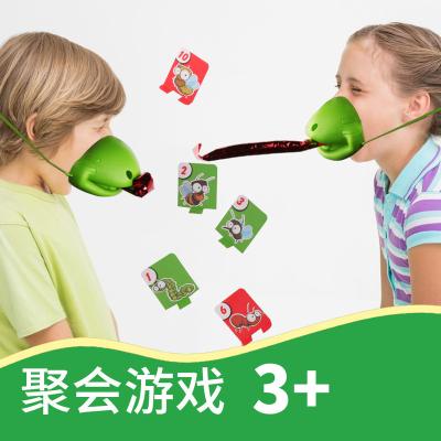 China Plastic Lizard Sticking Tongue Parent-child Interaction Toys Playing Card Game Board Trick Props for sale