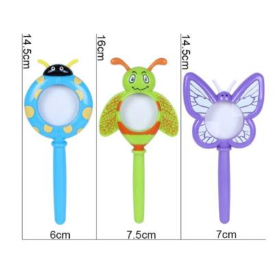 China 40 (mm) Hot Sale Cartoon Kids Holding 2x Magnifying Glass Insect Shape Small Magnifying Glass Toy for sale