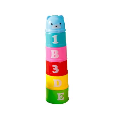 China .inactive Amazon Baby Math Cup Counting Cute Educational Toy Stacking Pile Up Cups ABS Plastic Number Letter Stack Toy For Kids Gift Bath Building for sale