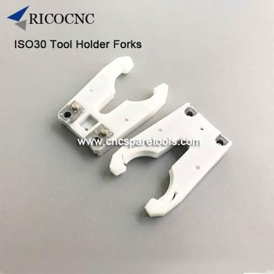 China white plastic ISO30 ATC CNC tools changer forks for Italy HSD Auto tool changer spindle 1705A0124 for sale