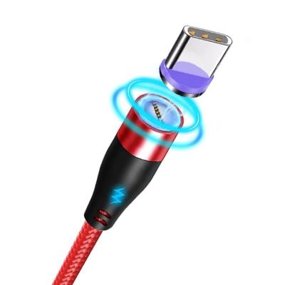 China MP3/MP4 Player 3A 3 in 1 Round Magnetic Phone Cable For Micro Type C Mobile Phone Usb Magnetic Cable Fast Charging Cheap Price 360 ​​Degree for sale