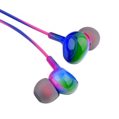 China In-Ear Headset Color Matching Gradient Cable Headphones In Ear Bass Earphone With Microphone Heavy for sale